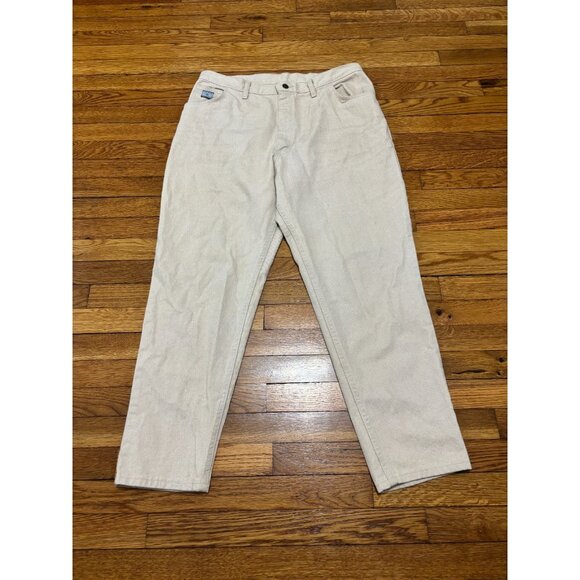 Vintage Wrangler For Women Jeans Size 18 35x29 Beige Denim Mom Cotton Western - Picture 1 of 5
